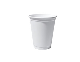White disposable cup, cylindrical shape, smooth surface (1)