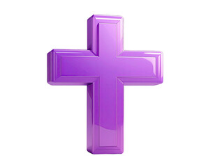 Obraz premium 3D rendered, vibrant purple Christian cross