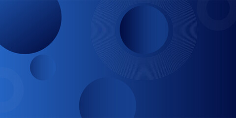 Blue glowing gradient circle background. Geometric navy tech overlap sphere wallpaper. Abstract bokeh texture for poster, banner, medical brochure, business template. Vector flowing bubble backdrop