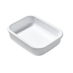 Empty white rectangular food container