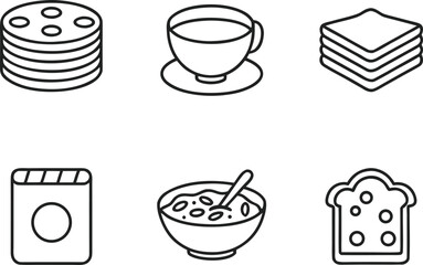 Pancake Icons and Food Symbols Collection. Flat Pancake Icons and Breakfast Symbols. Simple Pancake Icons with Food Elements. Modern Pancake Icons and Brunch Symbols. Pancake Icons with Maple Syrup