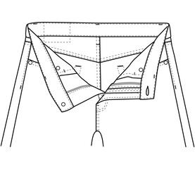 denim pants front fly ciocure technical vector design © GD TAWHIDUL