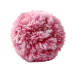 Fototapeta premium Playful pink fur ball soft texture vibrant colors