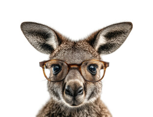 Fototapeta premium Kangaroo wearing glasses animal portrait