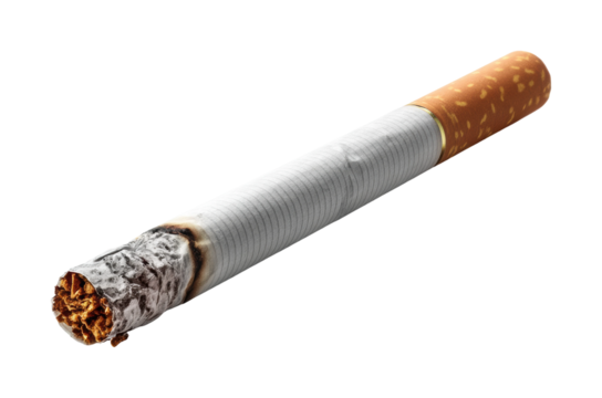 Cigarette smoking action in urban photographic