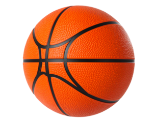 Classic Orange Basketball with Detailed Texture PNG Isolated