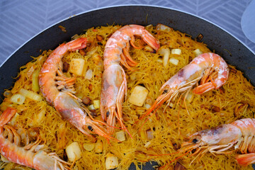 noodle fish dish as spanish food