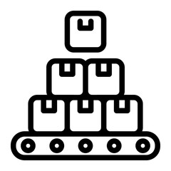 This Mass production icon is suitable for Manufacturing, Distribution, and related fields.