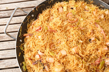 noodle fish dish as spanish food