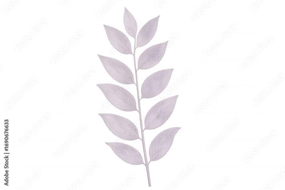 Poster purple leaf branch with transparent background, creating a delicate and elegant design element for v