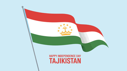 Tajikistan Independence Day National Flag Celebration Illustration