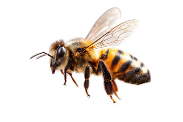  Flying Honey Bee with Transparent Wings and Motion Blur Effect Isolated on Transparent Background.png