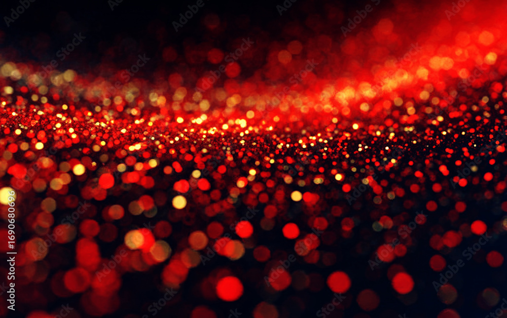 Poster vibrant red and black bokeh lights creating a dazzling effect