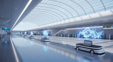 Obraz premium Futuristic Airport A Glimpse into Science Fiction Transportation