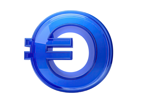 3D rendered, glossy, blue circle symbol