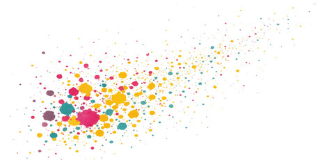 Abstract splash of colorful paint illustration with grunge confetti pattern