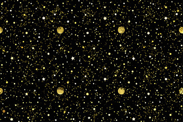 Elegant vector illustration of golden fireworks on a dark blue background. Perfect for festive designs, New Year celebrations, holiday decorations, party invitations, greeting cards, and event posters