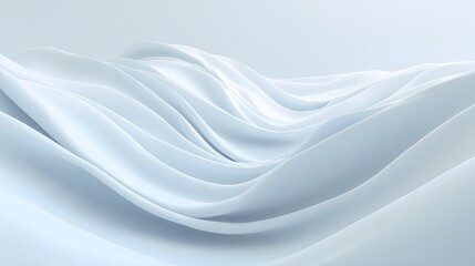 Obraz premium Serene abstract flowing white waves evoke calm, modern elegance and sophisticated design for any project