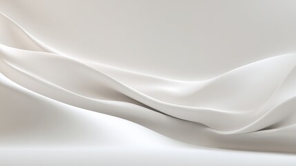 Fototapeta premium Elegant flowing white fabric with soft light creating a serene, luxurious, and modern abstract background.