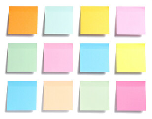 カラフルな付箋セット（背景透過PNG素材） / Colorful Sticky Notes Set – Transparent PNG Clipart