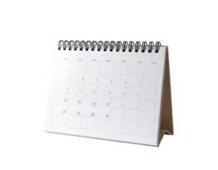 Blank, tabletop calendar with spiral binding (1)