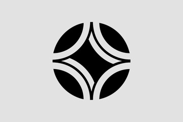 Abstract geometric circle logo design — minimalist black vector icon