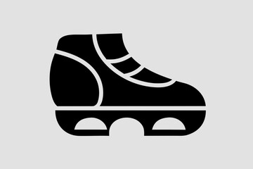 Minimalist roller skate icon vector logo – simple black inline skate silhouette