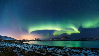 captivating aurora borealis illuminates the night sky over serene landscapes