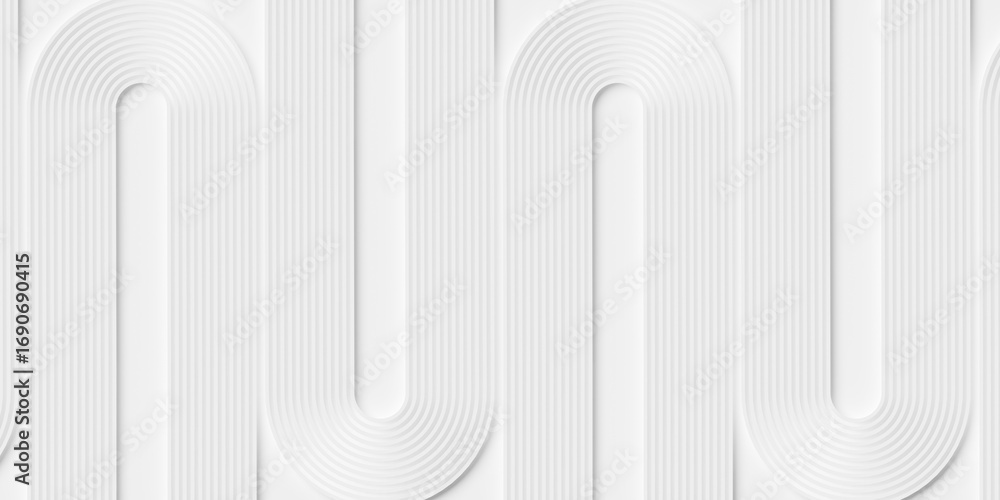 Poster white curved line arrays geometrical background wallpaper banner pattern flat lay from above