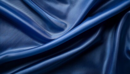 Obraz premium dark blue fabric texture with smooth waves and subtle shadows