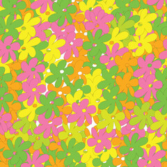 seamless pattern with colorful flowers