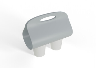 Double Coffee Cup Holder Mockup for Beverage Branding