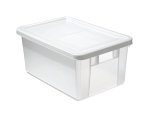 White plastic storage box with lid (7)