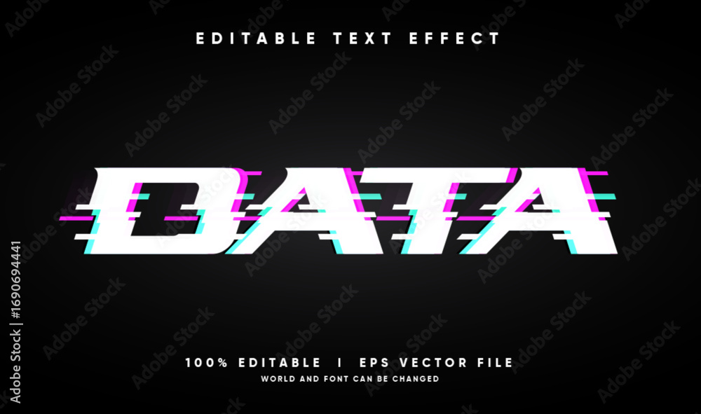 Aufkleber data vector text effect with modern style
