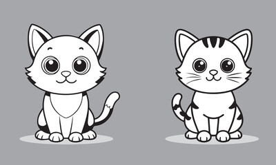 Cartoon cute cat isolated  Vector Illustration
