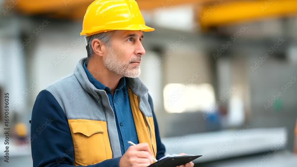 Aufkleber quality control inspector checks prefabricated structural element – prefabricated offsite constructi
