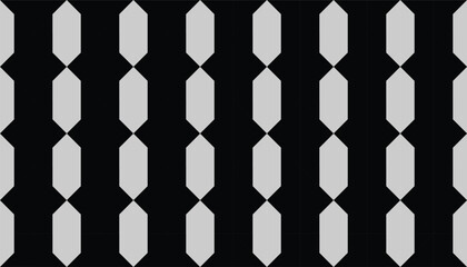Minimalist seamless pattern with vertical diamond shapes in black and gray