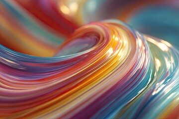 Abstract swirling ribbons of vibrant colors