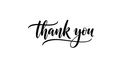 Elegant Thank You Script on Clean White Backdrop Expresses Gratitude and Appreciation for Kind Gestures and Heartfelt