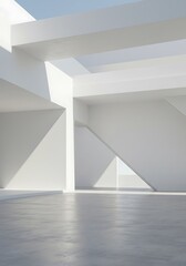 Obraz premium Sunlit Minimalism: A Concrete Canvas