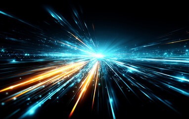 Dynamic light streaks creating a futuristic and high-tech visual effect