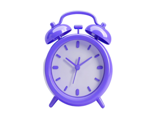 A vibrant purple alarm clock