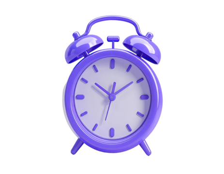 A vibrant purple alarm clock
