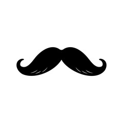 Obraz premium A Bold and Classic Black Mustache Emblem on a White Background