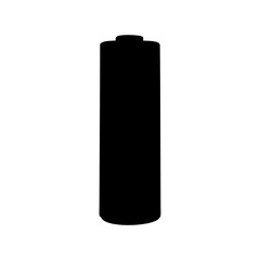 A Simple Black and White Image of an AA Battery Silhouette