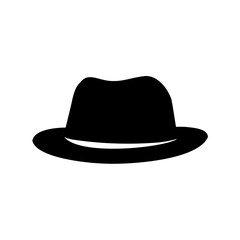 Sleek black fedora silhouette, a classic symbol of sophistication and style