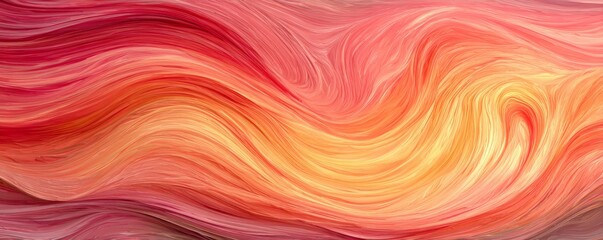 Obraz premium The background of this abstract fluid art boasts a predominantly red and orange color scheme, complete with a liquid marble effect achieved through the use of acrylic paint and a ginger gradient