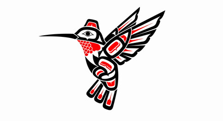 Native American Hummingbird Art Design.