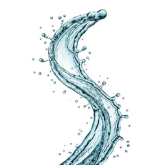 Dynamic water splash isolated on transparent background