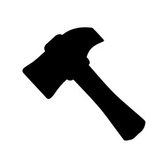 Silhouette of a sturdy hand axe, an indispensable tool in forestry and woodwork